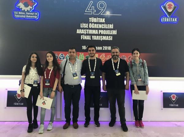 TÜBİTAK 49. Lise Öğrencileri Araştırma Projeleri Türkiye Final Yarışmasında Merkezimizden Büyük Başarı